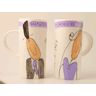 Pair of Hand Painted Wedding Mugs